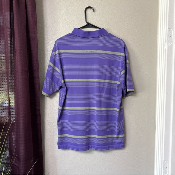 #720 Tiger Woods Purple/Green Golf Shirt Size Medium - Picture 9 of 11